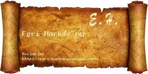 Egri Harkány névjegykártya